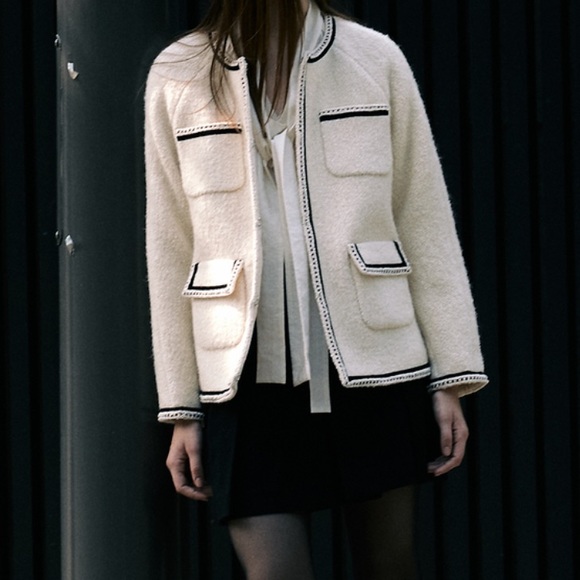 RARE Frontrow Premium Edition Italy Cream Boucle Blazer Size XS 36 - Picture 2 of 8